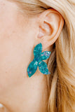 Fern Statement Earrings - Mystic Lagoon - Aaria Tees Aaria Tees