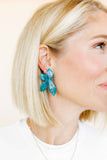 Fern Statement Earrings - Mystic Lagoon - Aaria Tees Aaria Tees