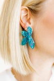 Fern Statement Earrings - Mystic Lagoon - Aaria Tees Aaria Tees