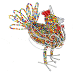 Festive Beaded Rooster Figurine - Aaria Tees Aaria Tees
