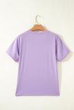 Lavendula Mardi Gras Tinsel Letter Graphic Loose T Shirt - Aaria Tees Aaria Tees