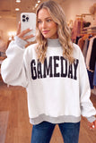 Light Grey High Neck GAMEDAY/ FOOTBALL Double Side Printed Reversible Sweatshirt Aaria Tees