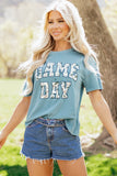 Stone Blue Camo GAME DAY Graphic T Shirt - Aaria Tees Aaria Tees