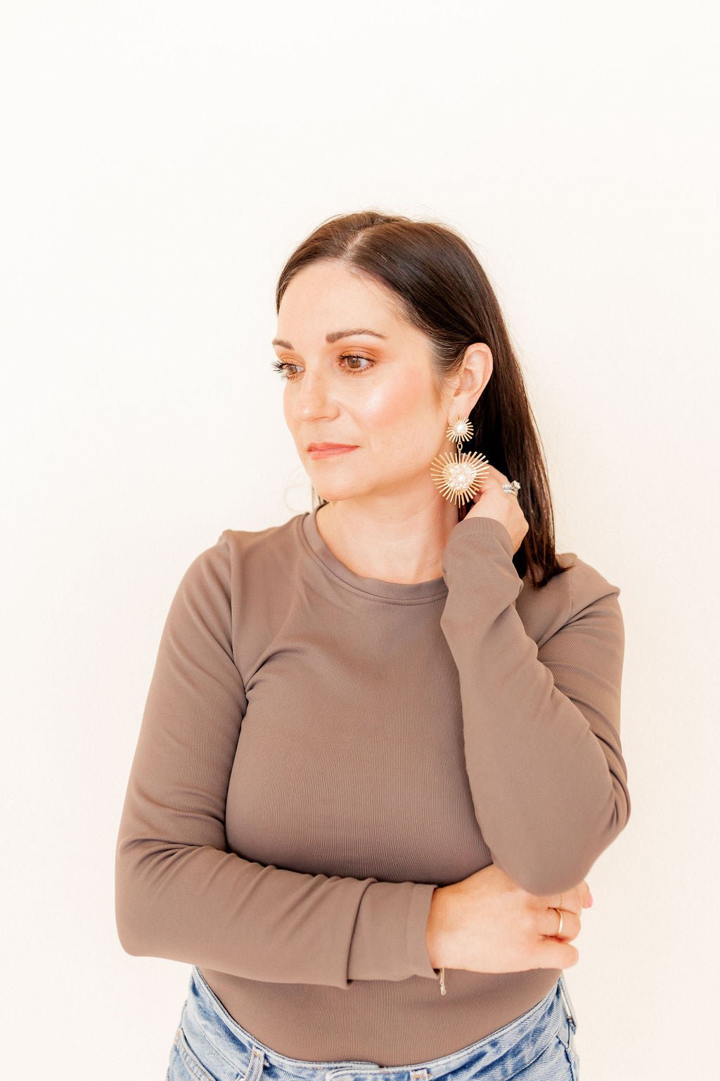 Fiona Statement Earrings - Pearl - Aaria Tees Aaria Tees