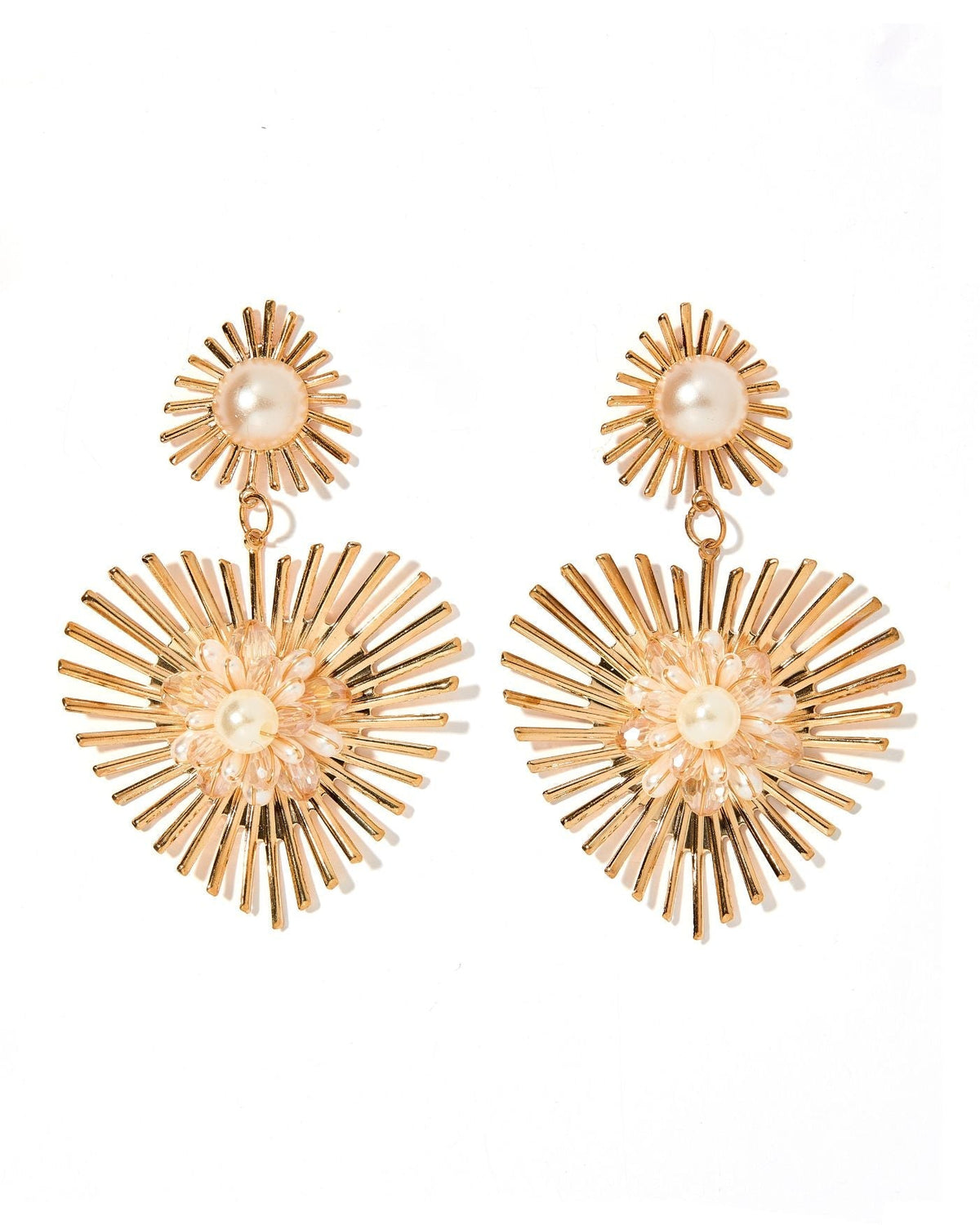 Fiona Statement Earrings - Pearl - Aaria Tees