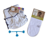 Fitted Cloth Diaper Bundle | Includes Cotton Fitted, Snappi, &  2 Additional Inserts Aaria Tees