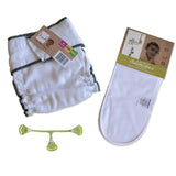 Fitted Cloth Diaper Bundle | Includes Cotton Fitted, Snappi, &  2 Additional Inserts Aaria Tees