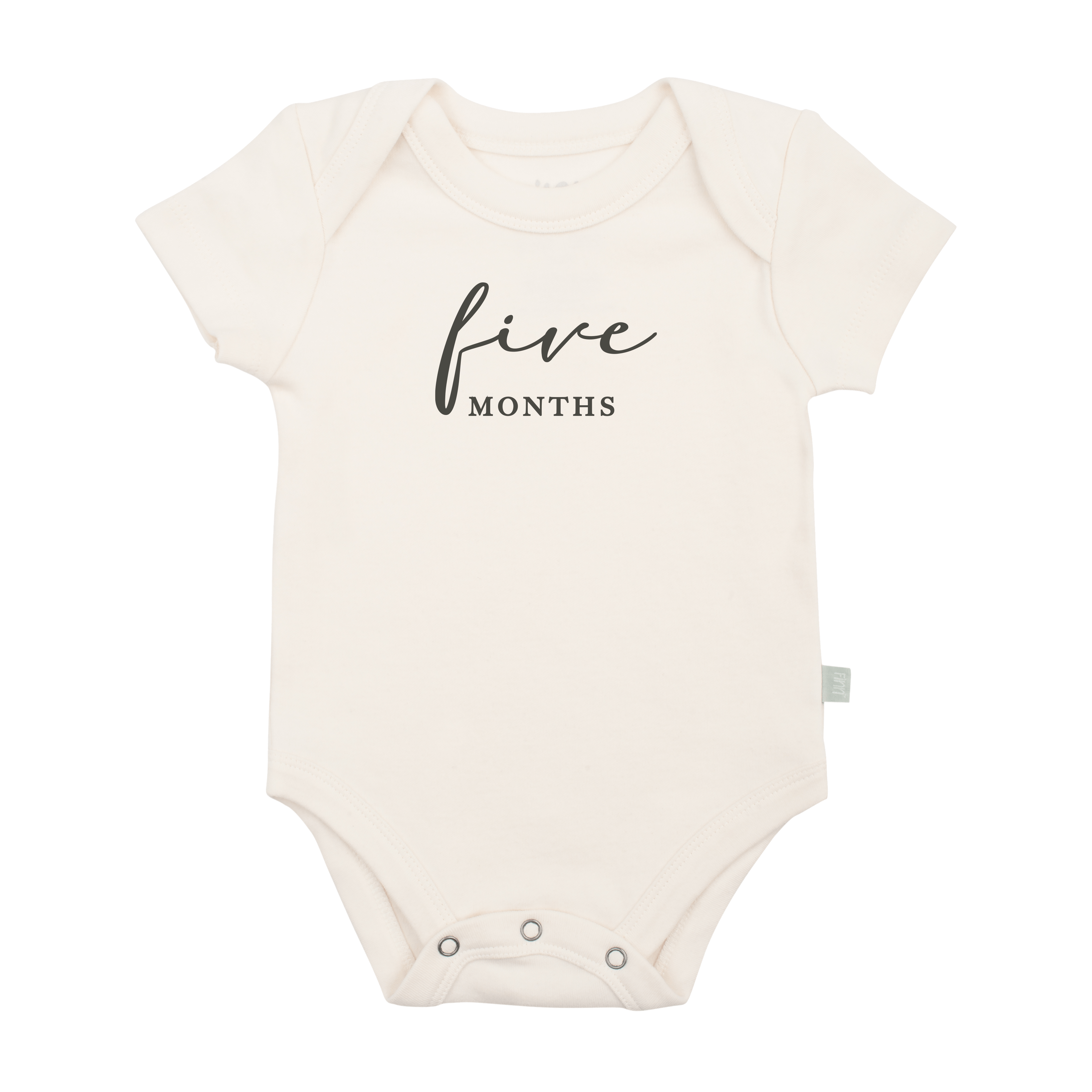 graphic bodysuit | five months milestone charcoal - Aaria Tees Aaria Tees