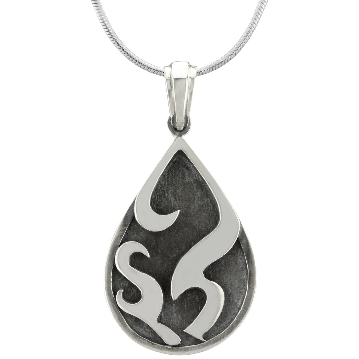 Flames Drop Sterling Necklace - Aaria Tees