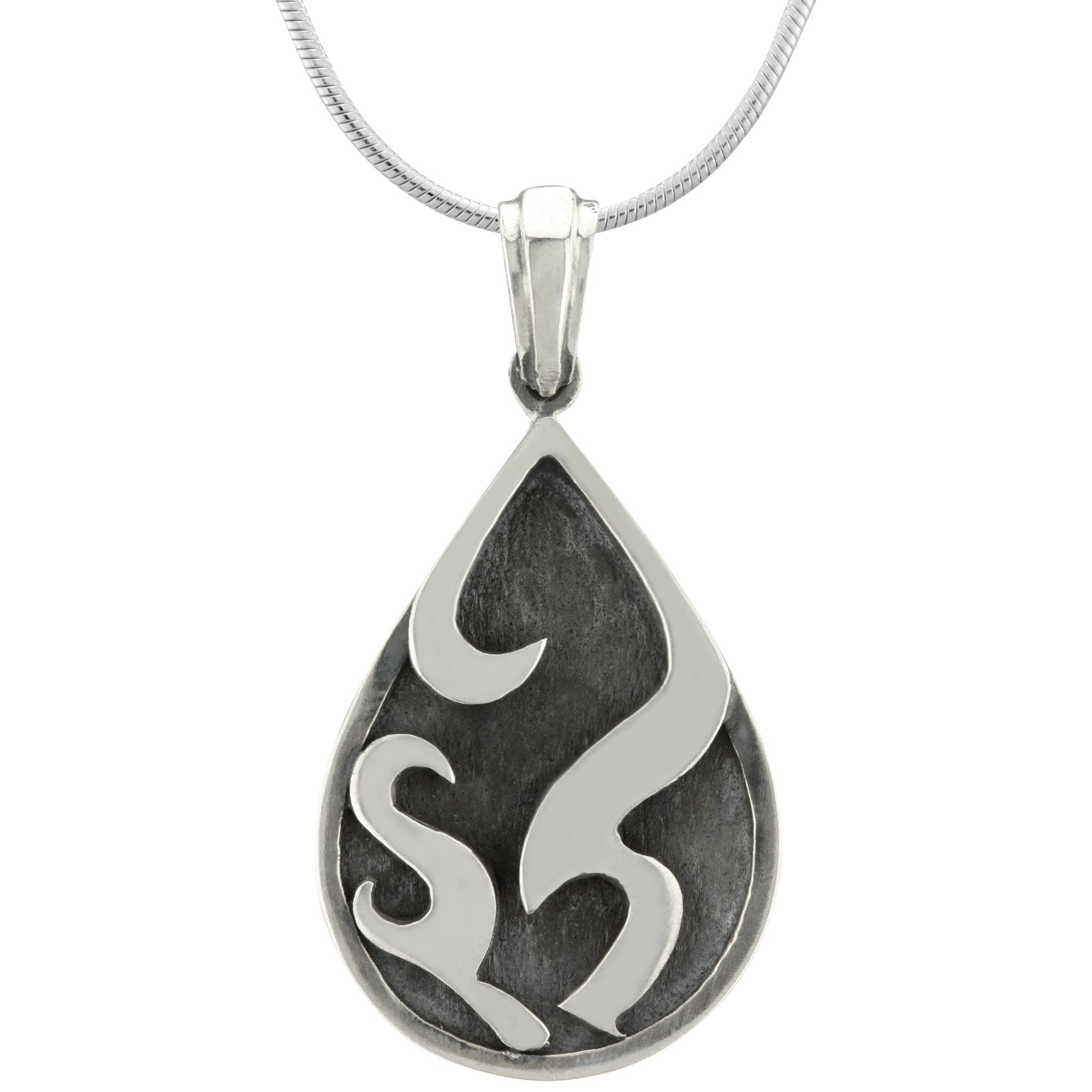 Flames Drop Sterling Necklace - Aaria Tees Aaria Tees