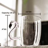 3D Flamingo Glass Mugs Aaria Tees