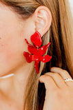Flora Statement Earrings - Crimson - Aaria Tees Aaria Tees