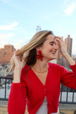 Flora Statement Earrings - Crimson - Aaria Tees Aaria Tees