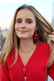 Flora Statement Earrings - Crimson - Aaria Tees Aaria Tees