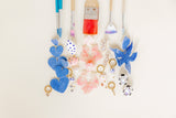 Flora Statement Earrings - Denim - Aaria Tees Aaria Tees