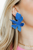 Flora Statement Earrings - Denim - Aaria Tees Aaria Tees