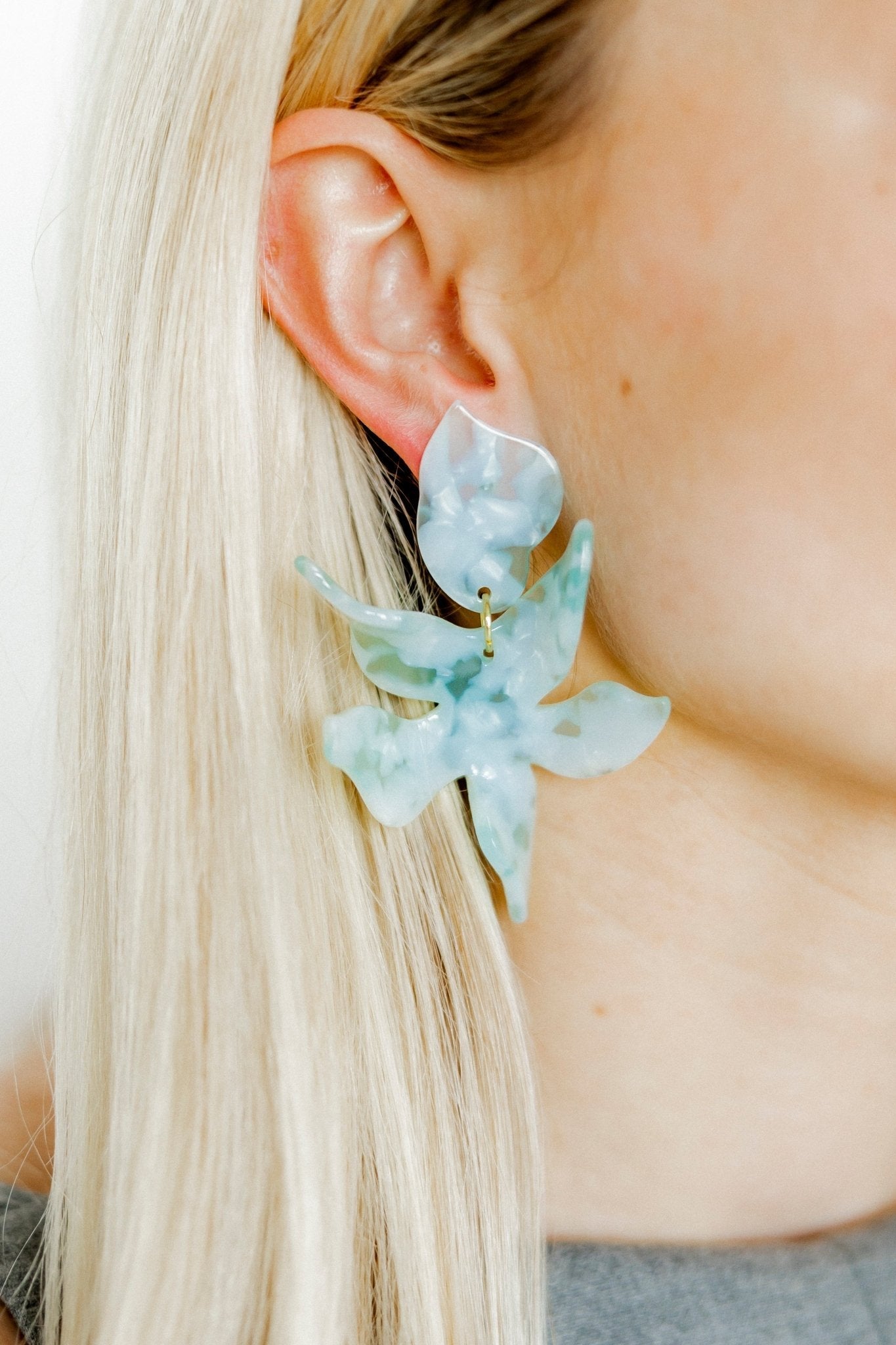 Flora Statement Earrings - Jelly Mint - Aaria Tees Aaria Tees