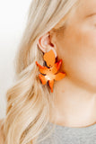 Flora Statement Earrings - Metallic Orange - Aaria Tees Aaria Tees