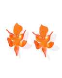 Flora Statement Earrings - Metallic Orange - Aaria Tees Aaria Tees
