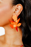 Flora Statement Earrings - Metallic Orange - Aaria Tees Aaria Tees