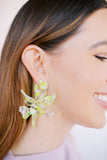 Flora Statement Earrings - Neon Yellow Clouds - Aaria Tees Aaria Tees