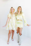 Flora Statement Earrings - Neon Yellow Clouds - Aaria Tees Aaria Tees