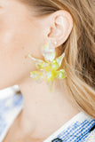 Flora Statement Earrings - Neon Yellow Clouds - Aaria Tees Aaria Tees