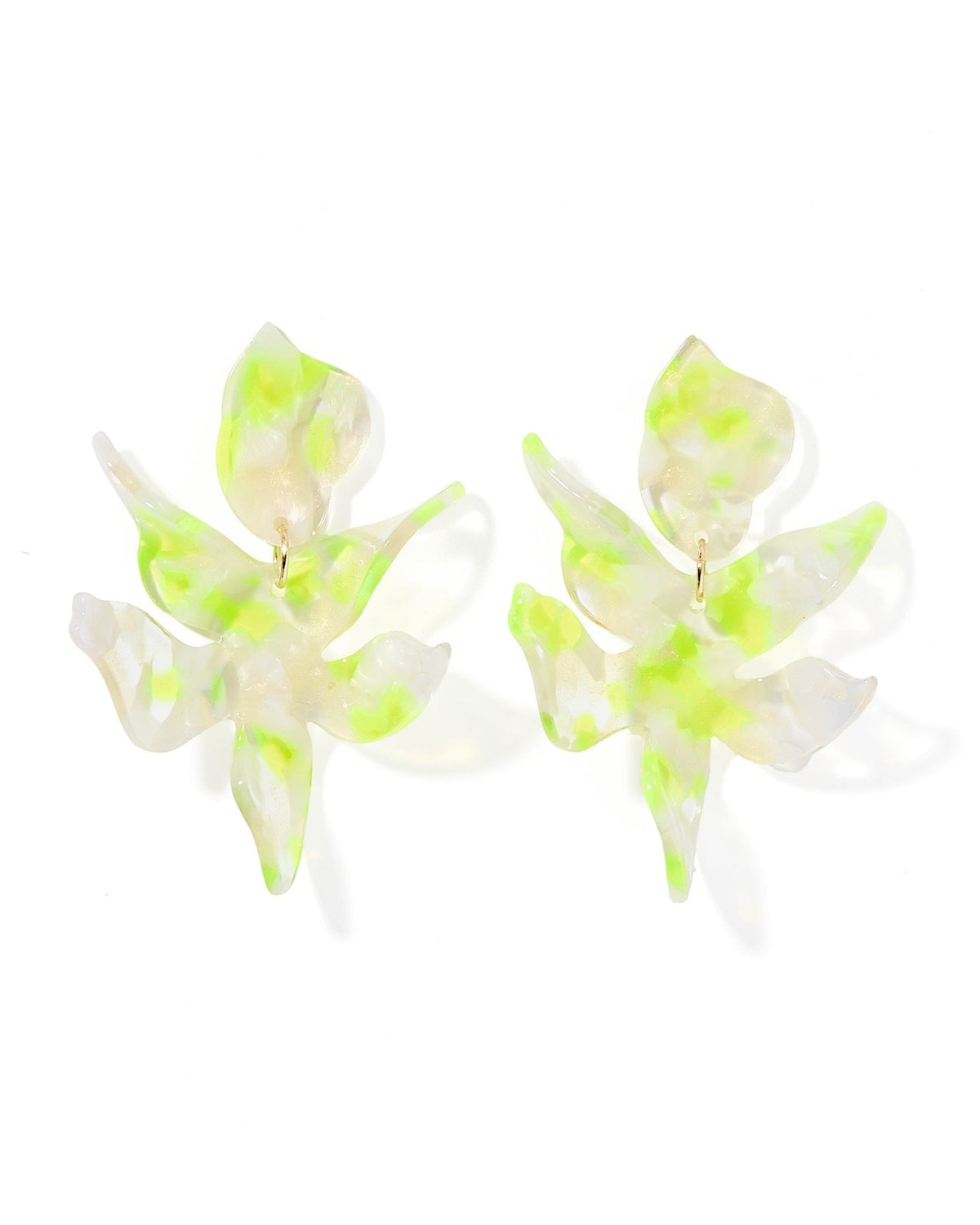Flora Statement Earrings - Neon Yellow Clouds - Aaria Tees
