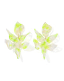 Flora Statement Earrings - Neon Yellow Clouds - Aaria Tees Aaria Tees