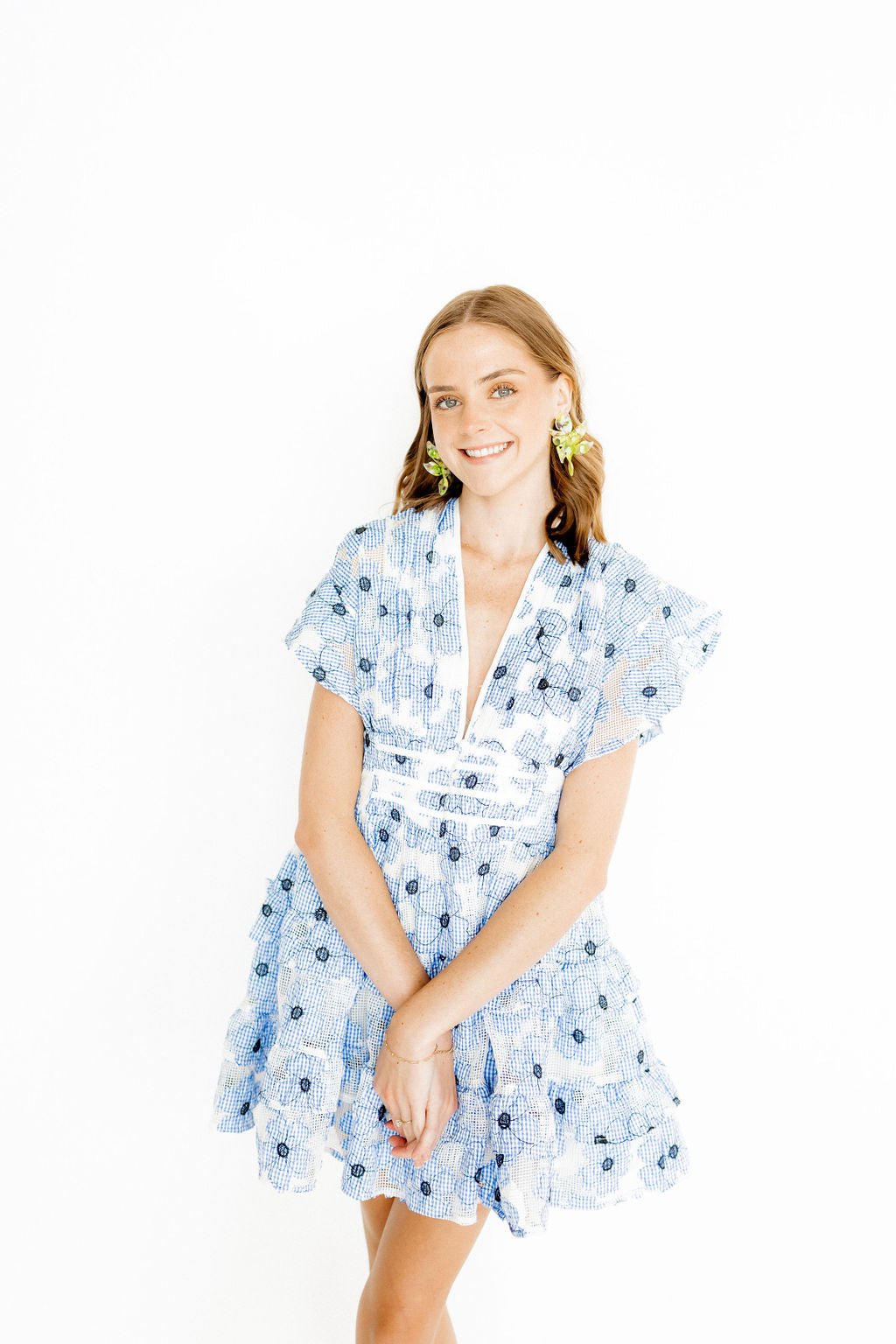 Flora Statement Earrings - Neon Yellow Clouds - Aaria Tees Aaria Tees