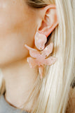 Flora Statement Earrings - Peach Bellini - Aaria Tees Aaria Tees