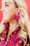 Flora Statement Earrings - Pearlized Pink - Aaria Tees Aaria Tees