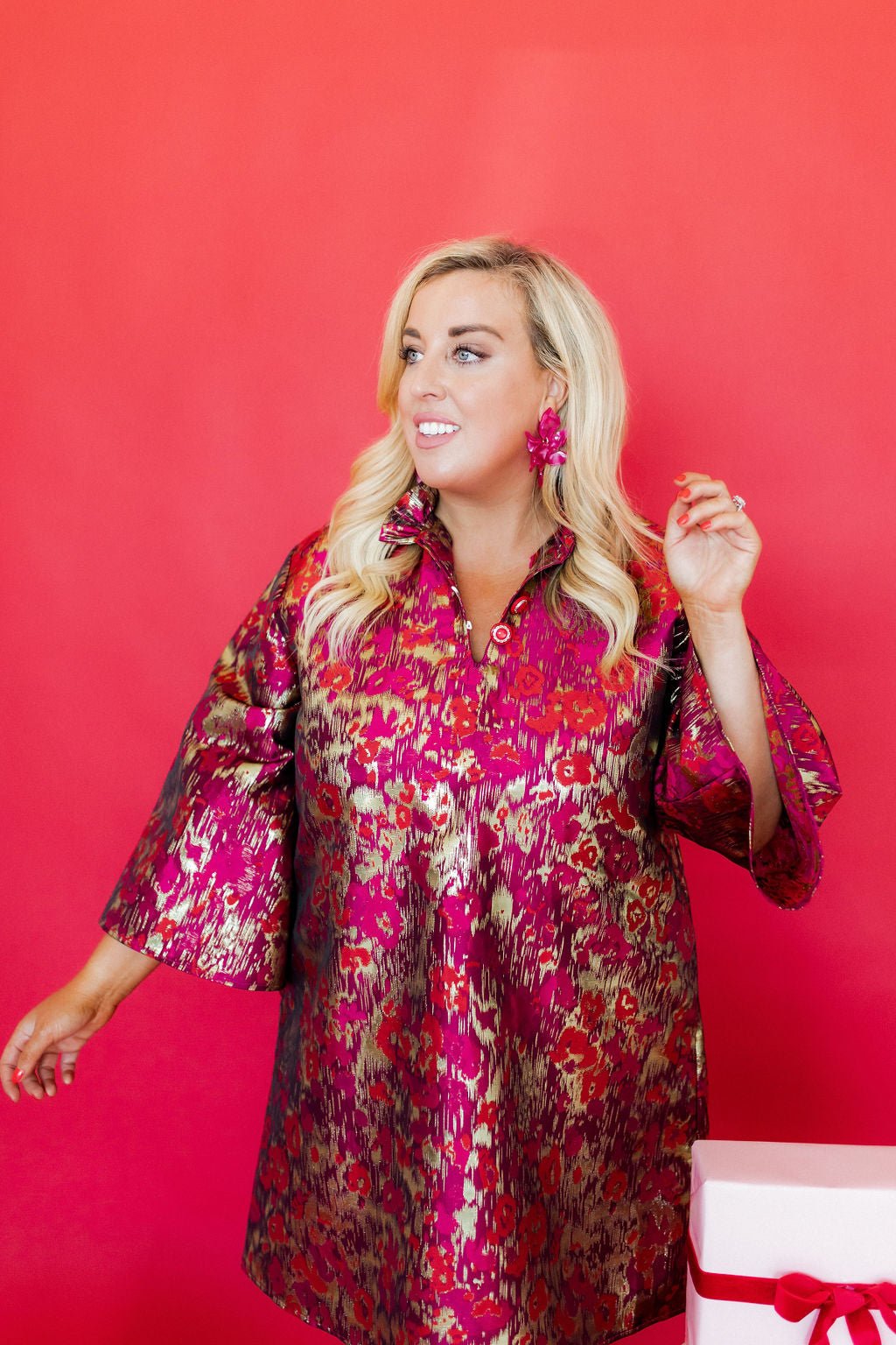Flora Statement Earrings - Pearlized Pink - Aaria Tees Aaria Tees