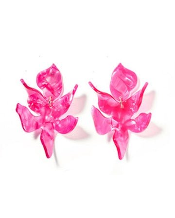 Flora Statement Earrings - Pearlized Pink - Aaria Tees