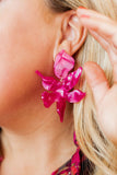 Flora Statement Earrings - Pearlized Pink - Aaria Tees Aaria Tees