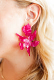 Flora Statement Earrings - Pearlized Pink - Aaria Tees Aaria Tees