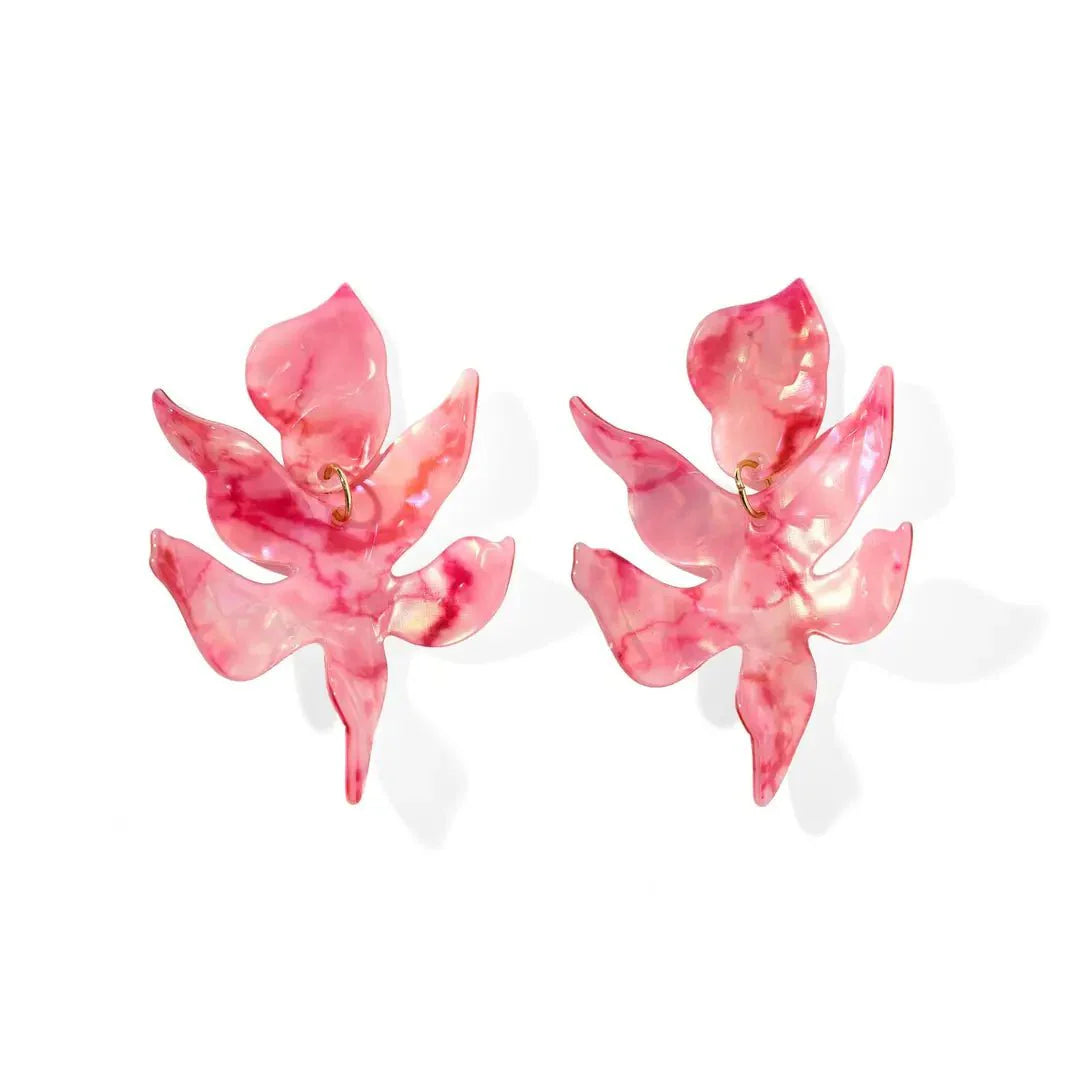 Flora Statement Earrings - Pink Spritz - Aaria Tees