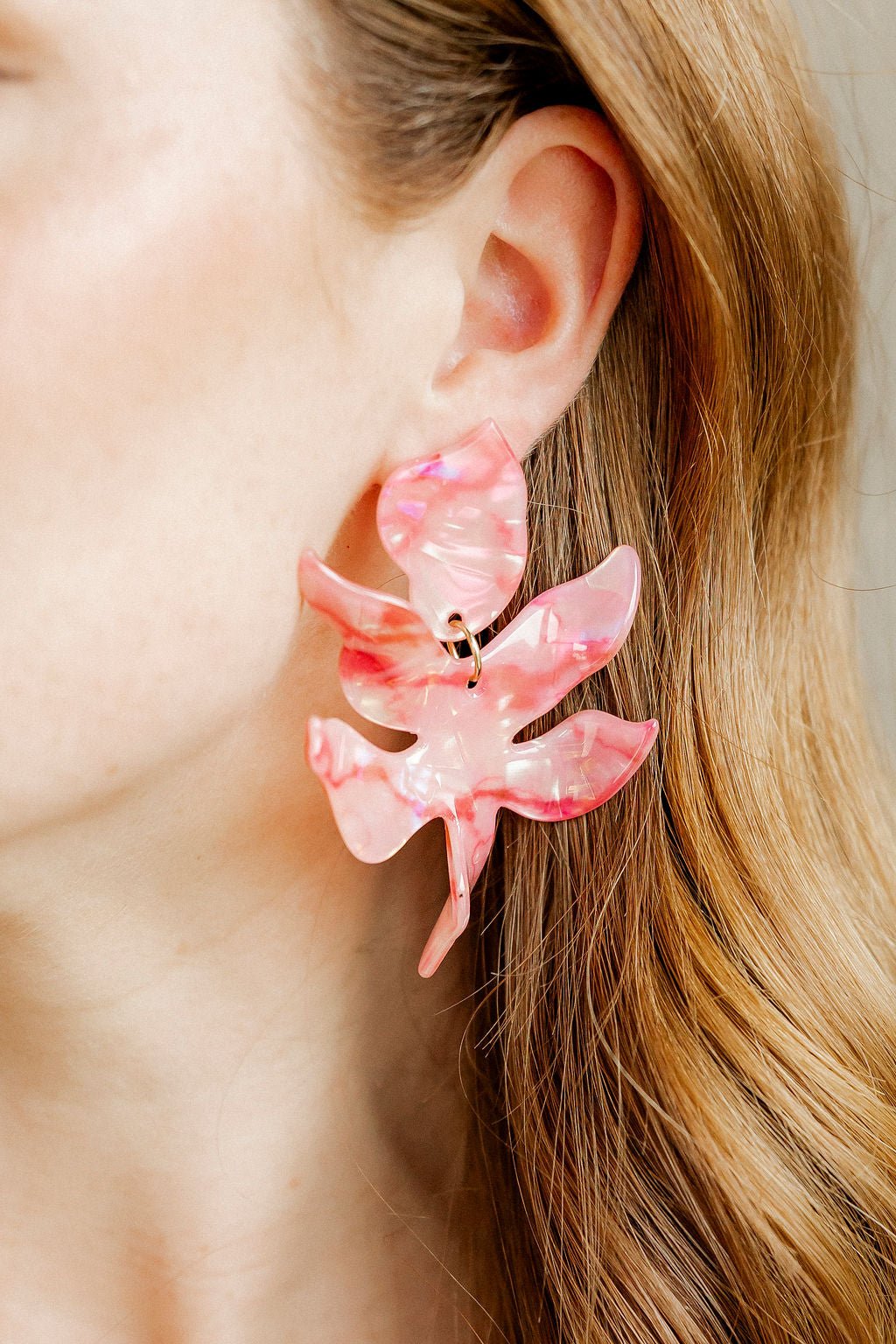 Flora Statement Earrings - Pink Spritz - Aaria Tees Aaria Tees