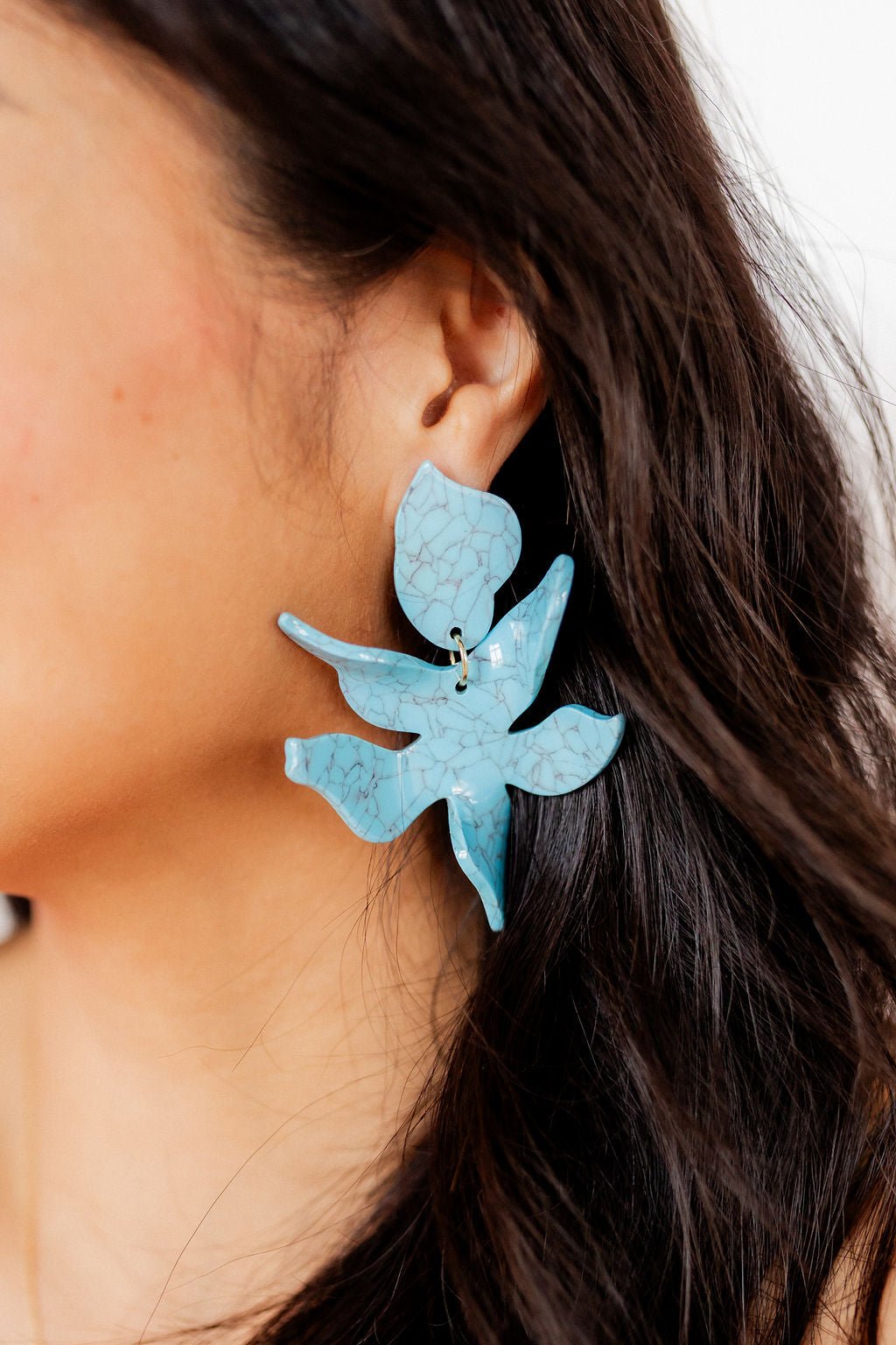 Flora Statement Earrings - Turquoise - Aaria Tees Aaria Tees