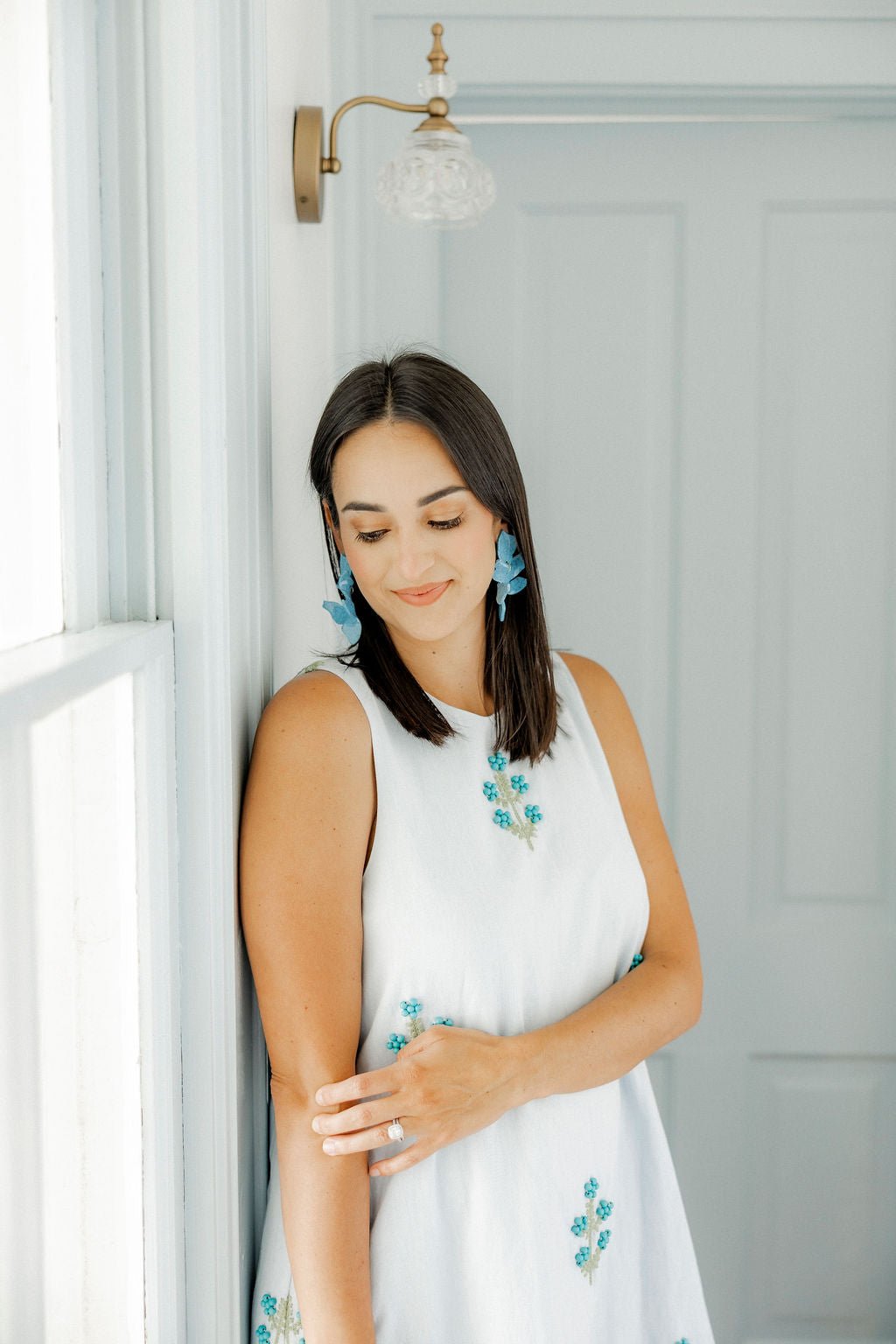 Flora Statement Earrings - Turquoise - Aaria Tees Aaria Tees
