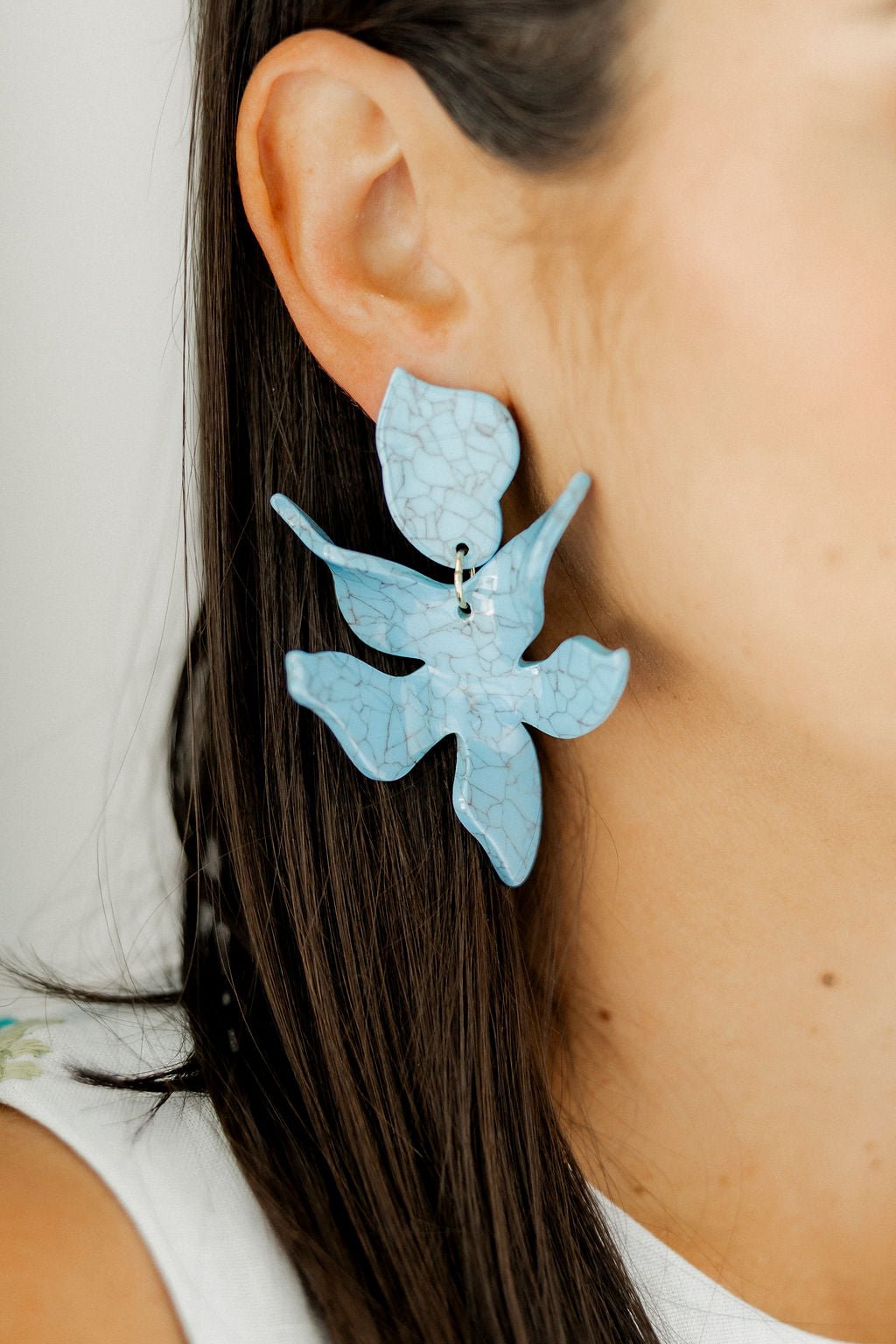 Flora Statement Earrings - Turquoise - Aaria Tees Aaria Tees