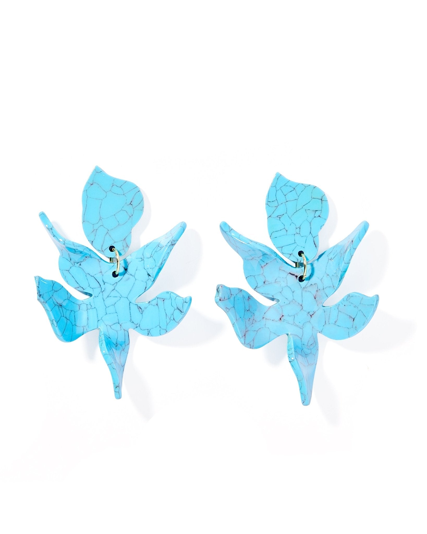 Flora Statement Earrings - Turquoise - Aaria Tees Aaria Tees