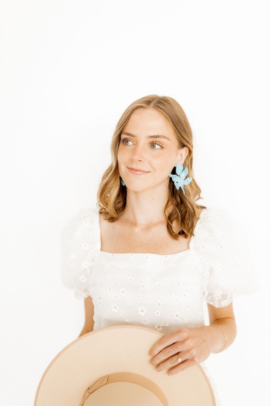 Flora Statement Earrings - Turquoise - Aaria Tees Aaria Tees