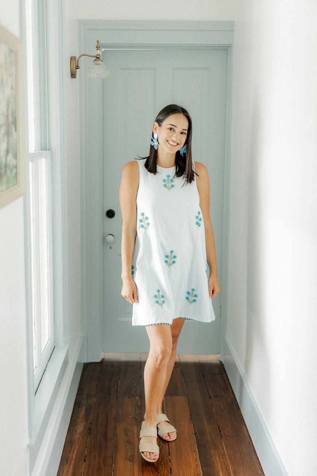 Flora Statement Earrings - Turquoise - Aaria Tees Aaria Tees
