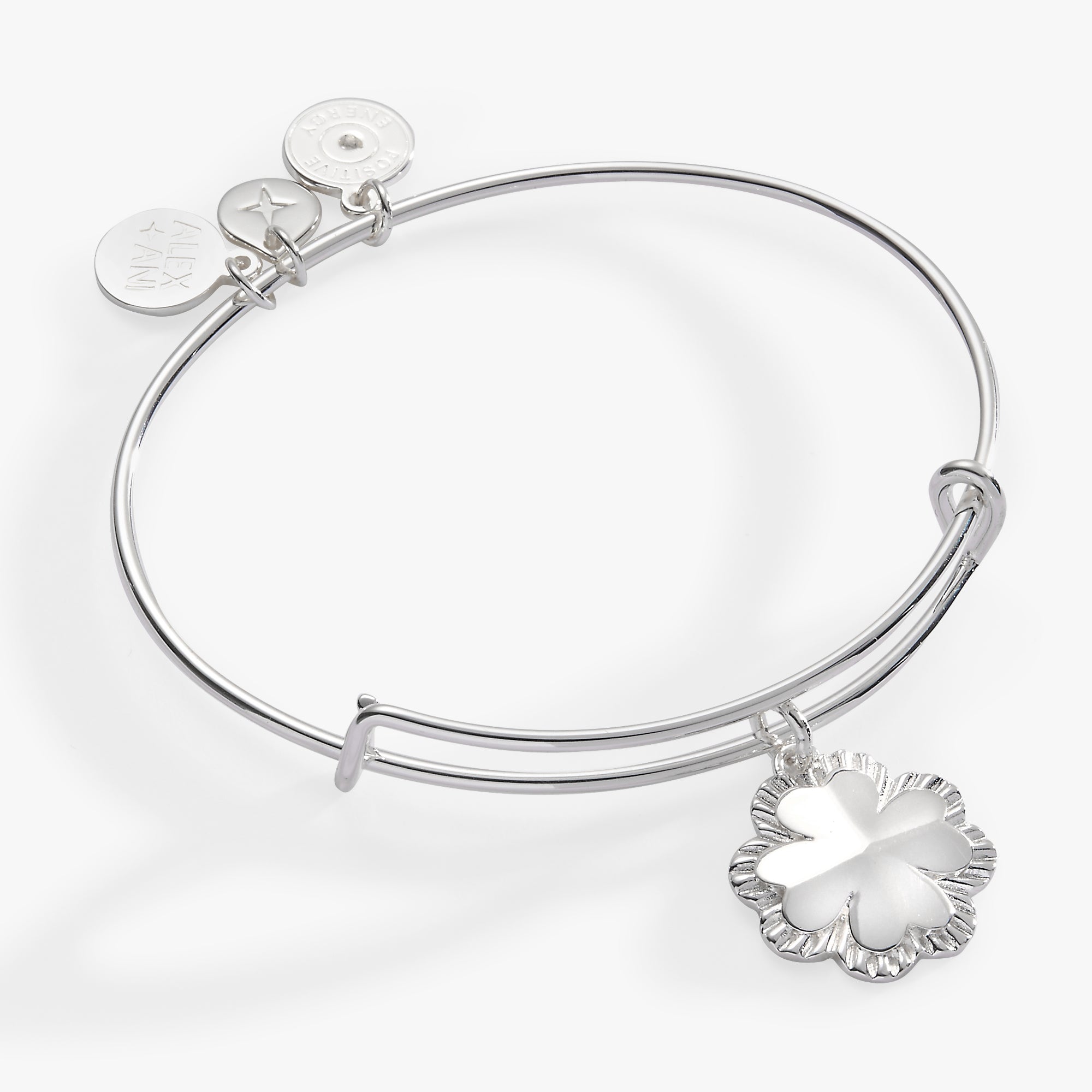 Four-Leaf Clover Charm Bangle - Aaria Tees Aaria Tees