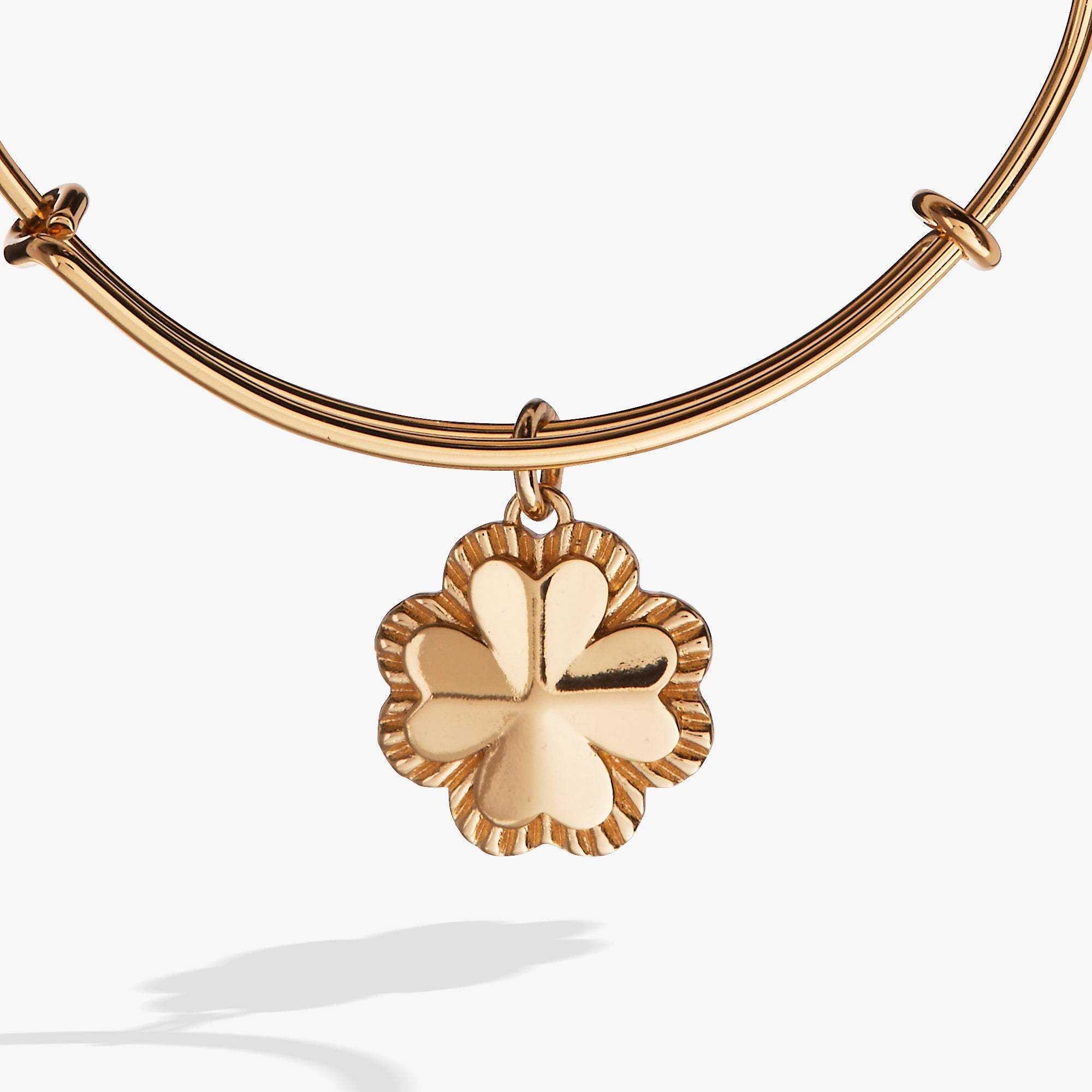 Four-Leaf Clover Charm Bangle - Aaria Tees Aaria Tees