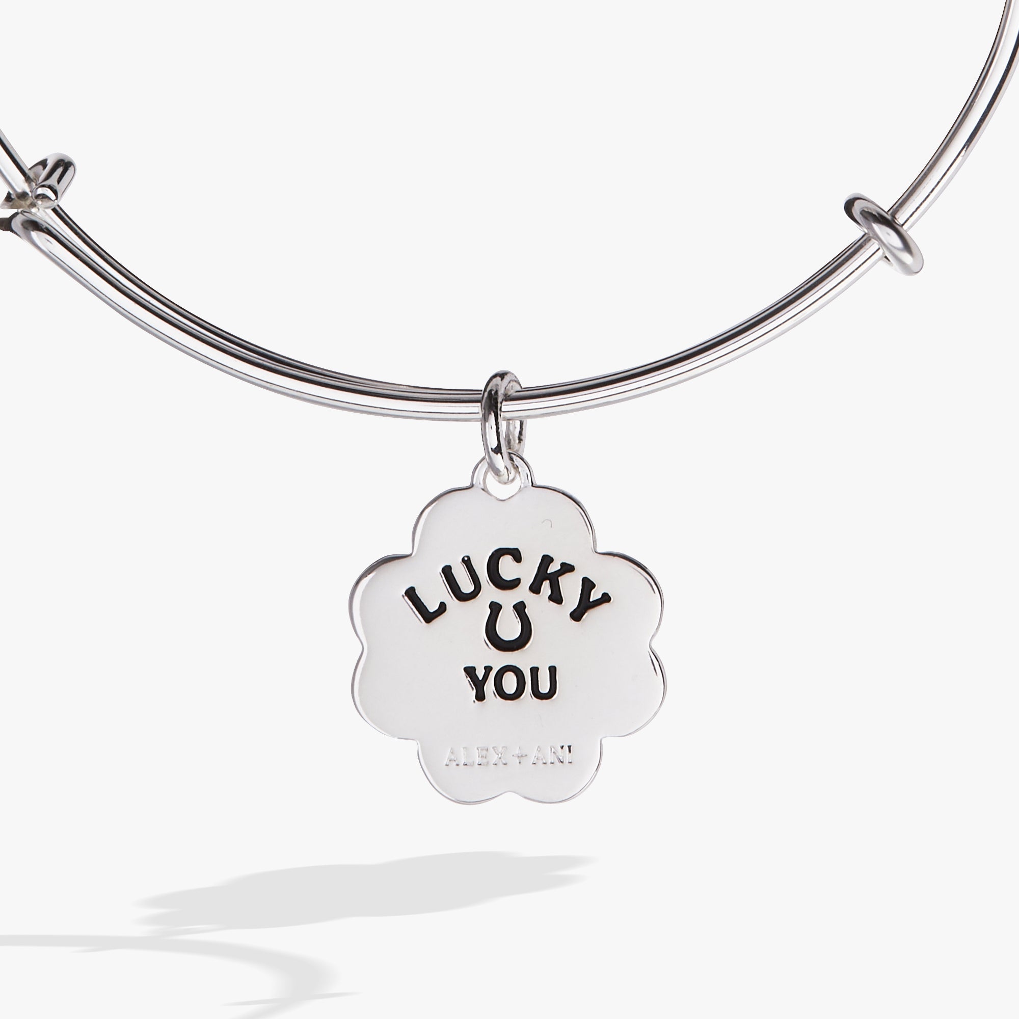 Four-Leaf Clover Charm Bangle - Aaria Tees Aaria Tees