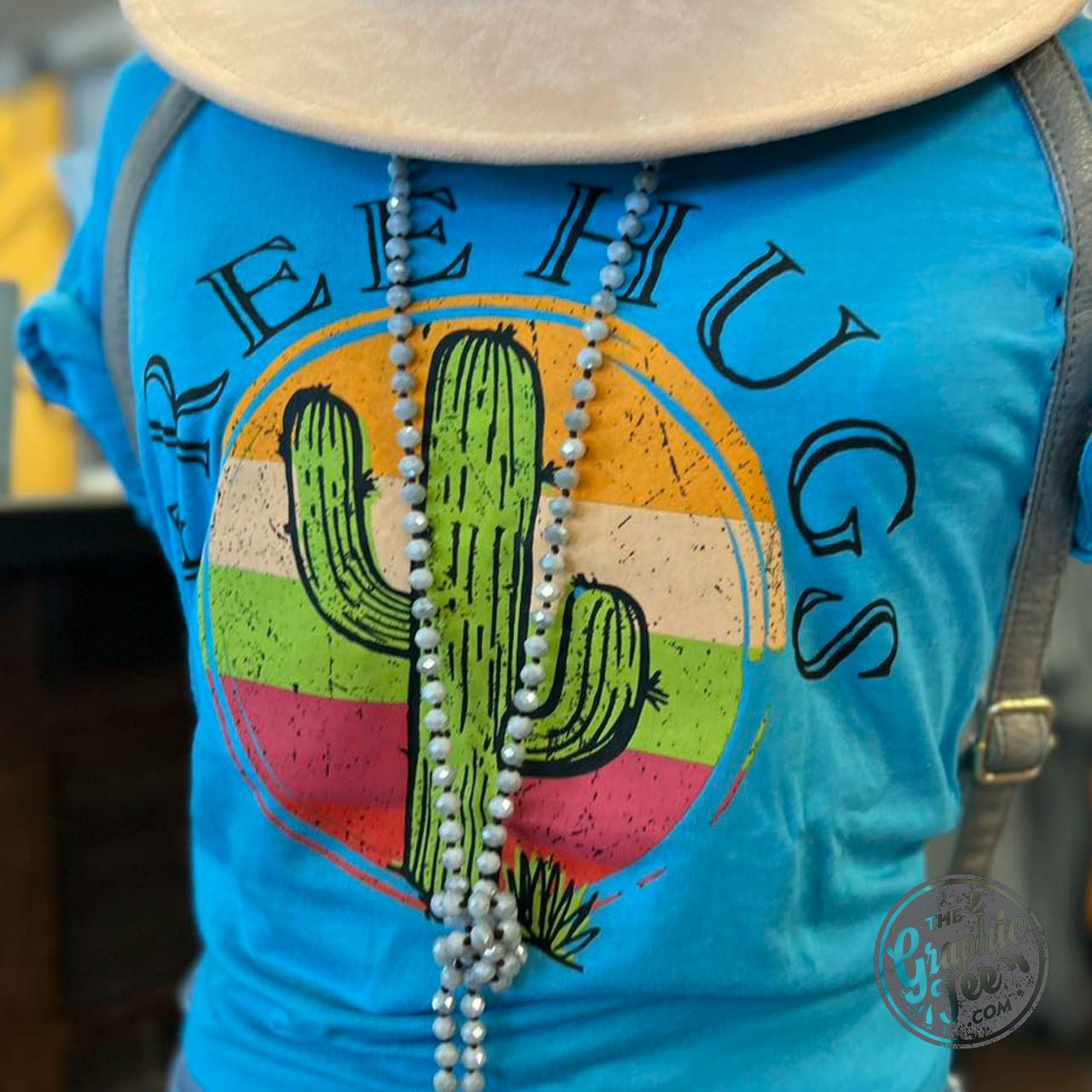Free Hugs Cactus Short Sleeve Crewneck Tee - Aaria Tees Aaria Tees
