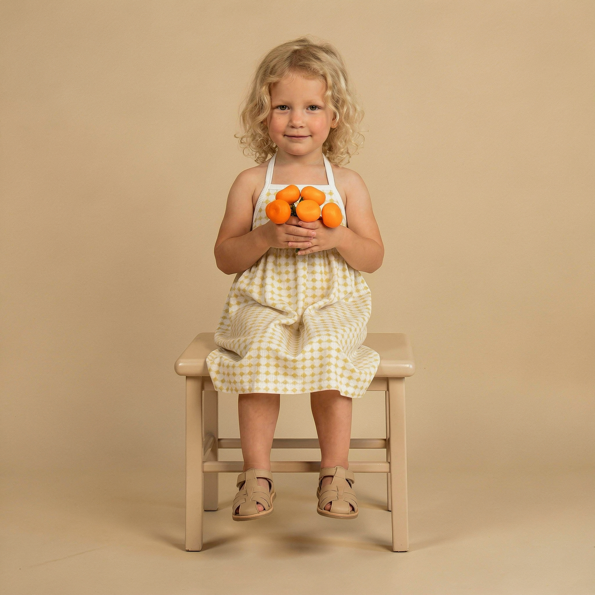 Organic Tie-Back Strap Dress - Dotty Gingham - Aaria Tees Aaria Tees