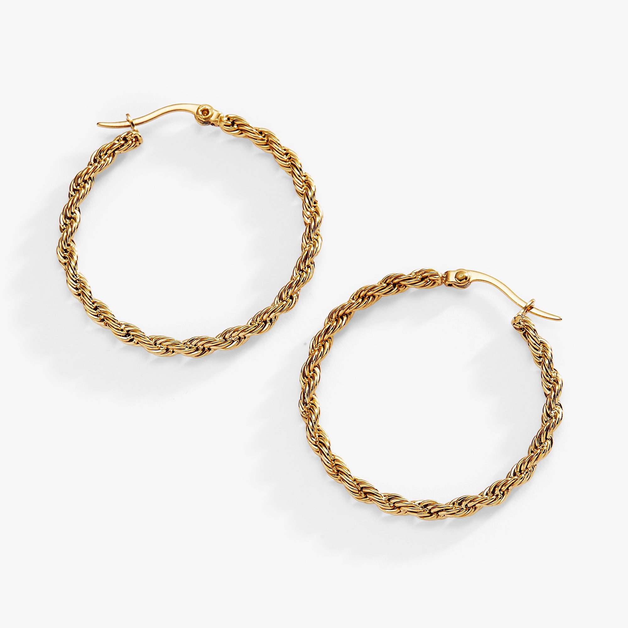 Frozen French Rope Hoop Earrings - Aaria Tees Aaria Tees